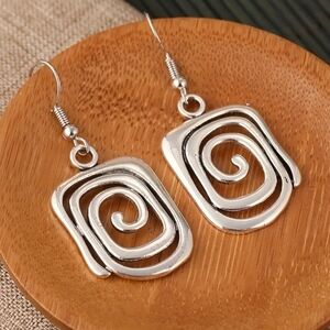 925 Sterling Silver Spiral Drop Earrings
